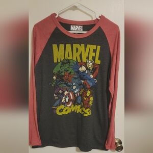 Marvel Comics Advengers Men’s Long Sleeve Graphic Raglan T-Shirt Size Large